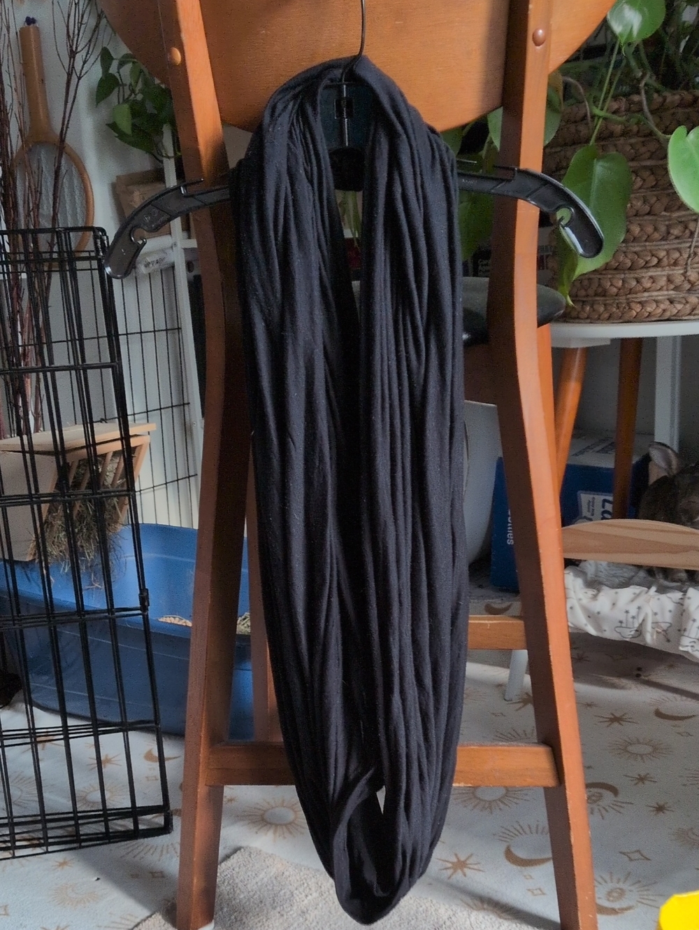 Black Infinity Scarf - Lightweight Everyday Wrap